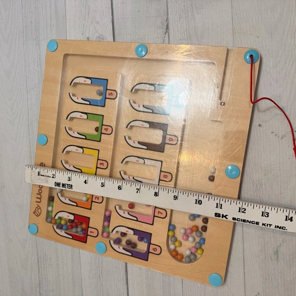 Woodtoe Magnetic Color and Number Maze ice cream cones‎ for toddlers kids